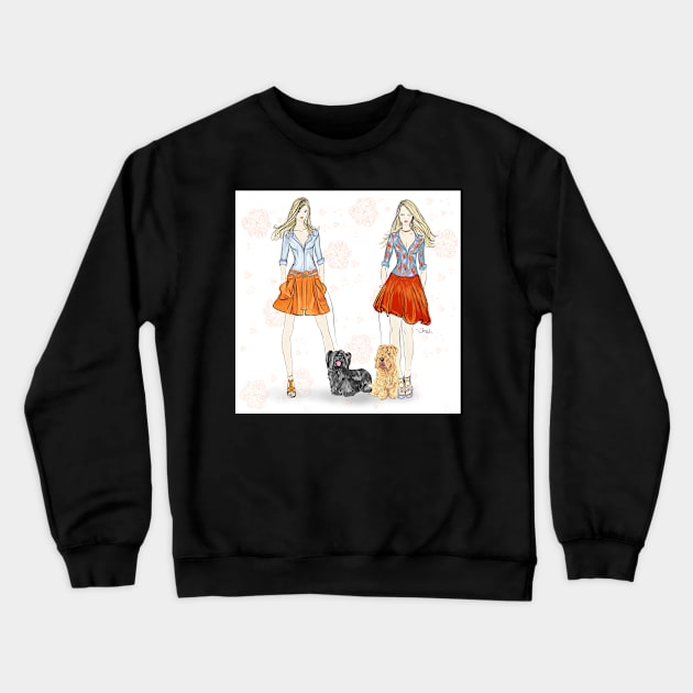 Twinsies fashion Illustration Crewneck Sweatshirt by JessKingArtist